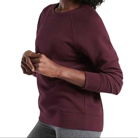 Athleta Tops - Athleta | Dynamic Crew Pullover Sweatshirt Top Burgundy Size XS